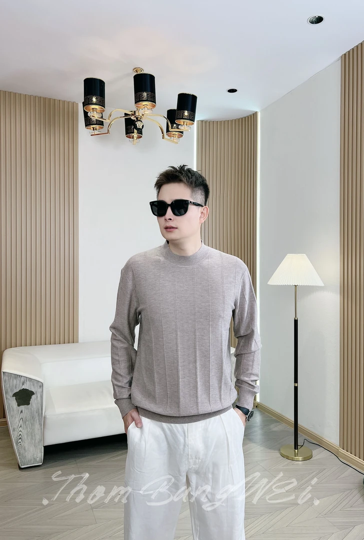 2025男士秋冬长袖针织衫毛衣打底衫美式休闲半高领弹力修身保暖