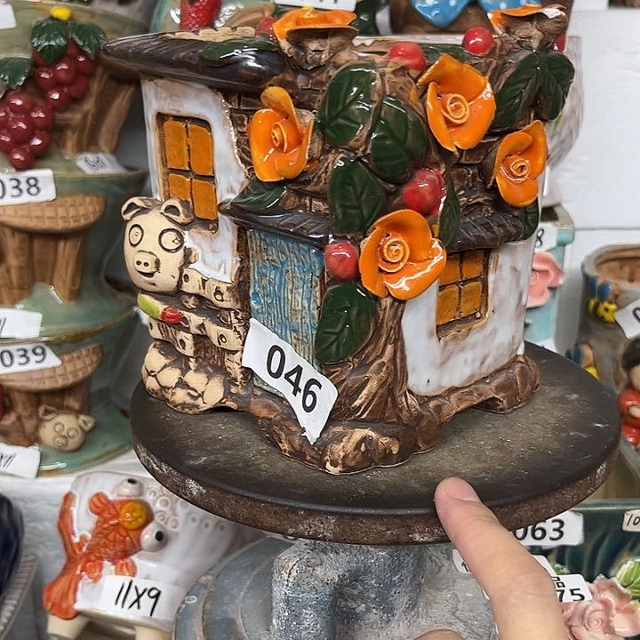 紫砂花盆粗陶材质多肉花盆