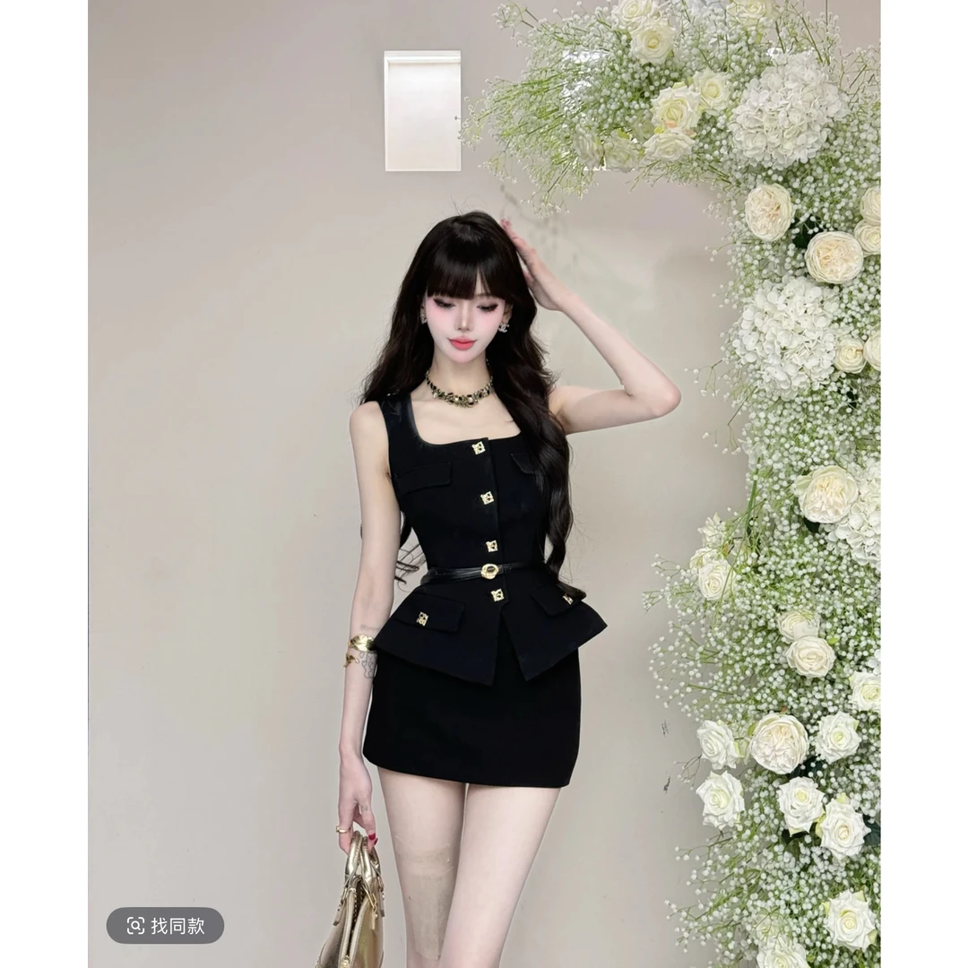 新品●YeYe●琉金夏夜时尚套装简约通勤修身套装-25673