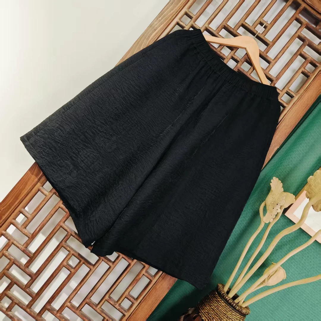 LK135-26（ SK5704）凤徕兮私人定制黑色福禄底全松紧加衬六分裤