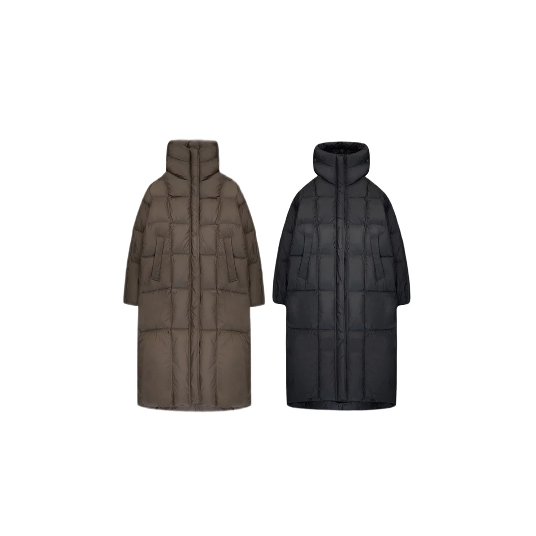 072 & RICE【天鹅】秋冬休闲连帽高领拉链长袖羽绒外套 LS002