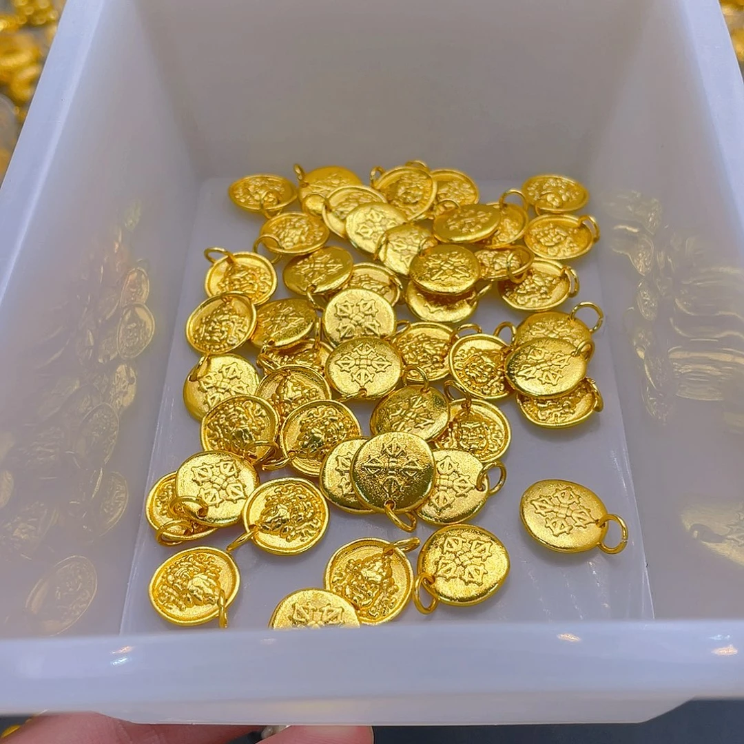 锆石铜合金纯色黄财神1个