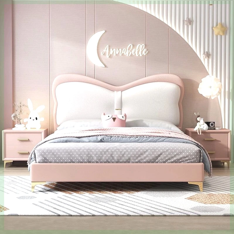 原木童趣玩具设计儿童实木软包床头靠背板单买落地一体定制榻榻米