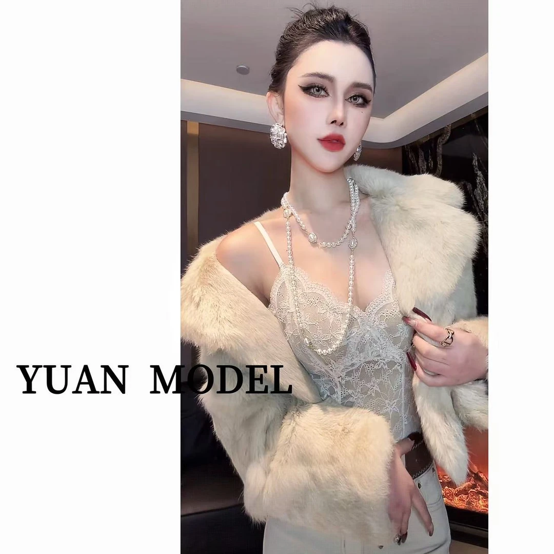 YUAN MODEL/媛老板 -时装气质吊带蕾丝性感背心美背女装112077