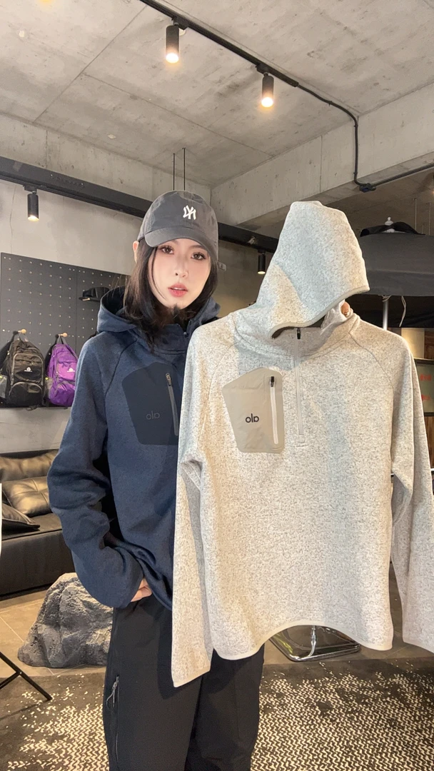 25年秋冬套头连帽宽松型厚款长袖卫衣上衣加厚保暖半拉链男女同款