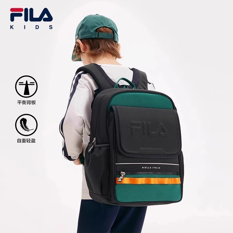 FILA斐乐男女中大童2025春季学院减负护脊双肩背包K18B511131