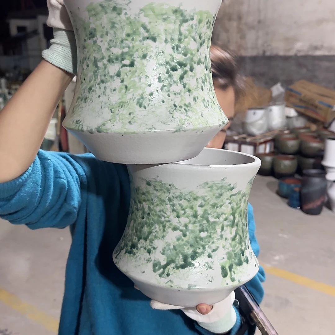 紫砂花盆志军园艺晚上花盆直播711高度20口20