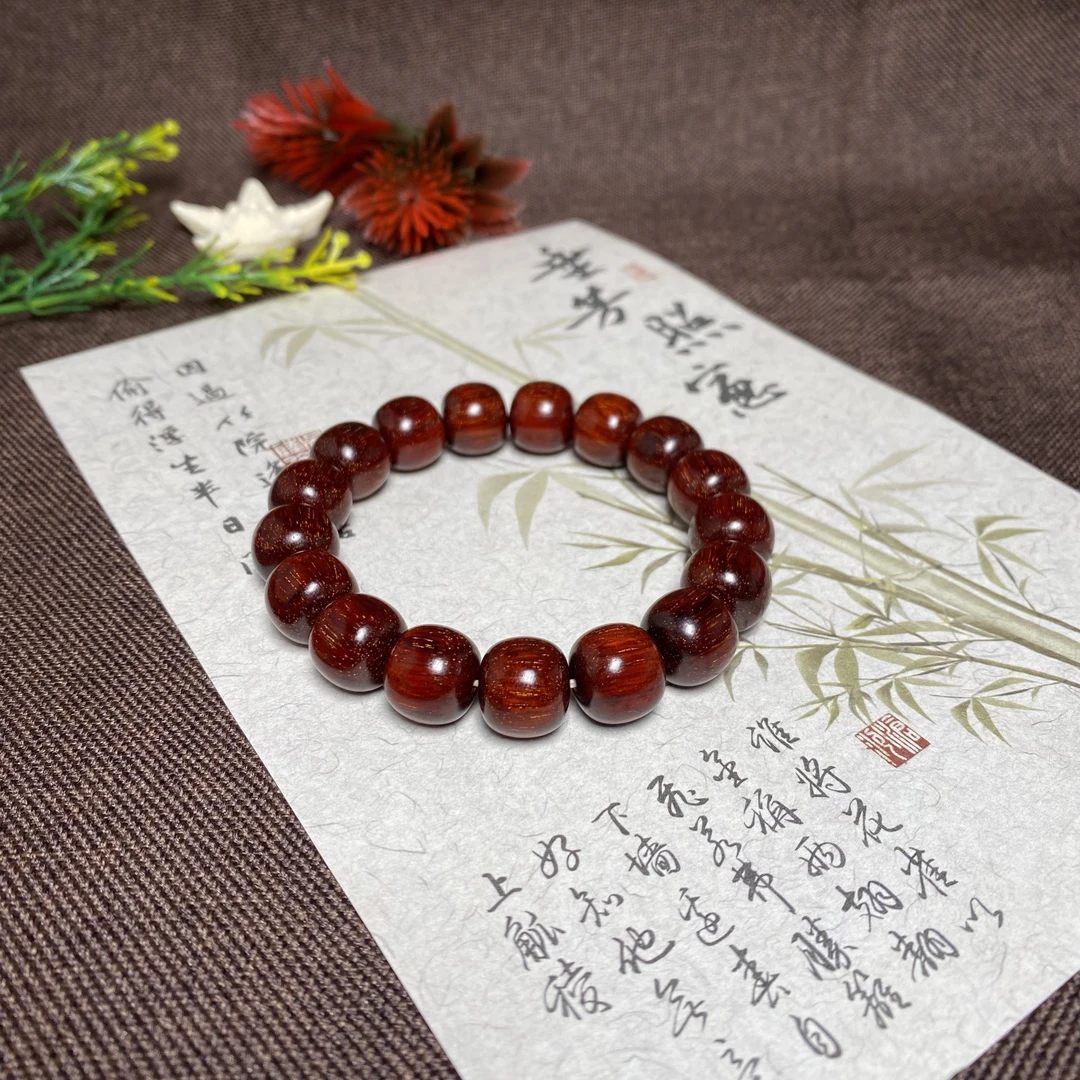 正宗印度老料金星小叶紫檀12手串金星男女文玩佛珠盘完手链女优质