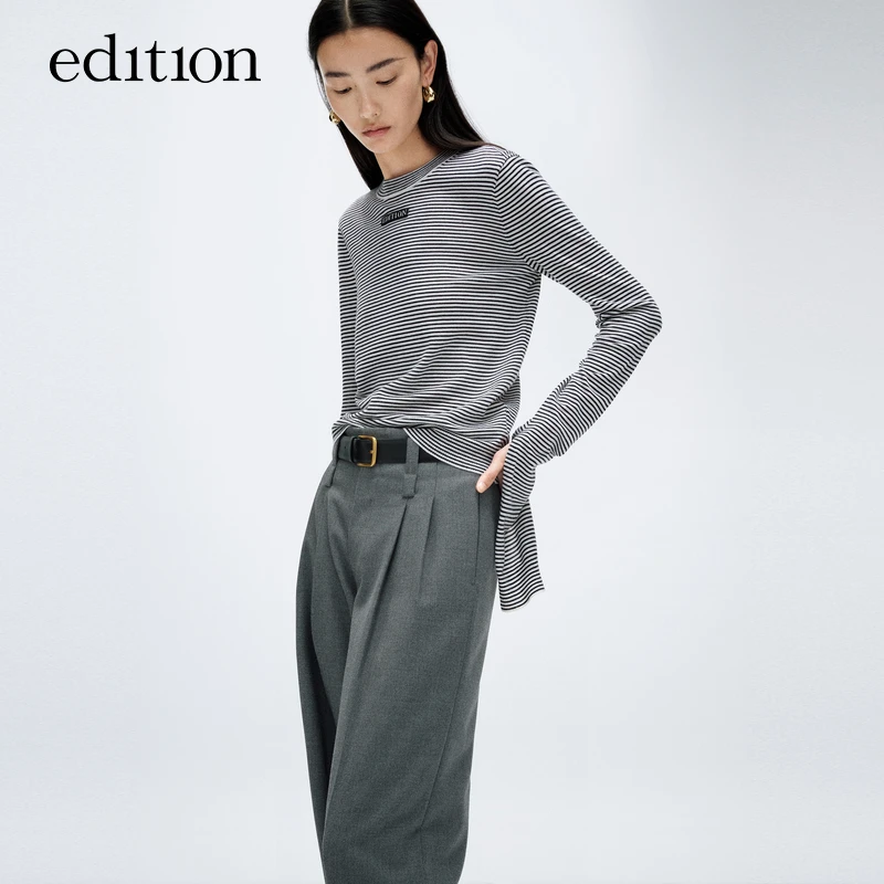 【艾钱钱】edition偏长开衩衣袖羊毛衫#EBD1SWT002