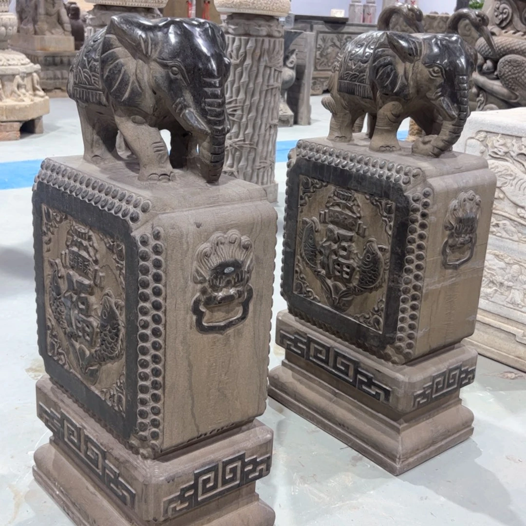 抱鼓石黑青石不包邮