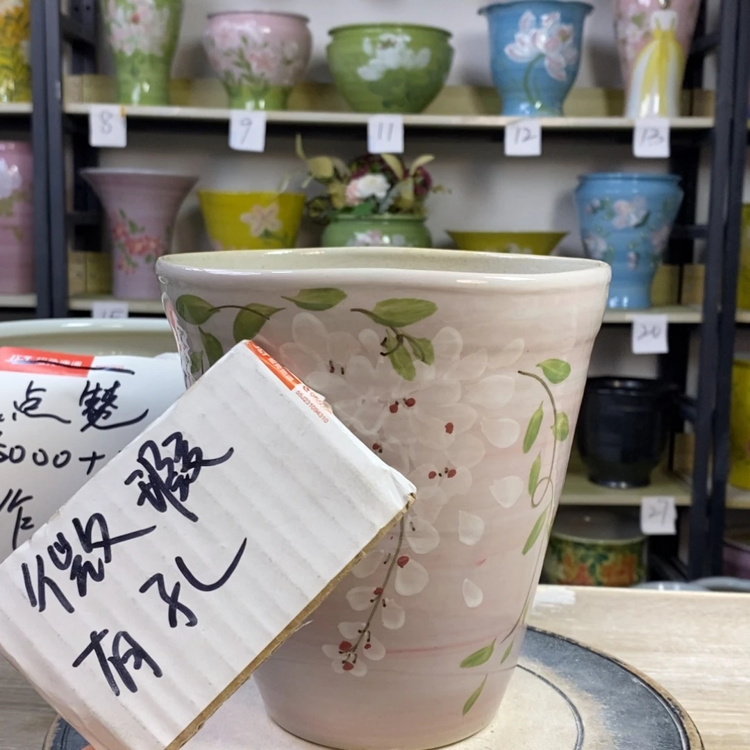 景德镇手工手绘陶瓷花盆