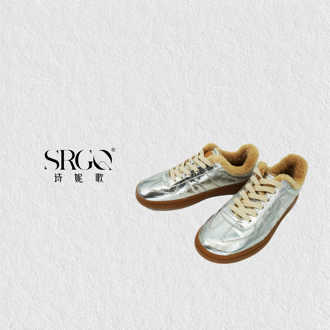 zhang&bai24AW定制 |【势步可挡】牛皮&羊皮毛一体银色徳训休闲百搭