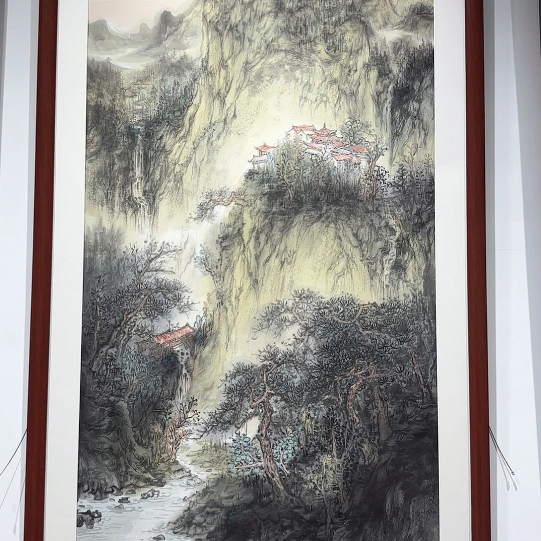 听***楼国画峻山云居 8平尺不带框