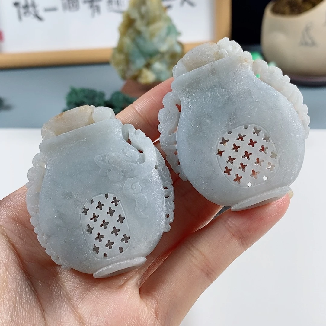 定制翡翠未镶嵌天然a货翡翠鼻烟壶