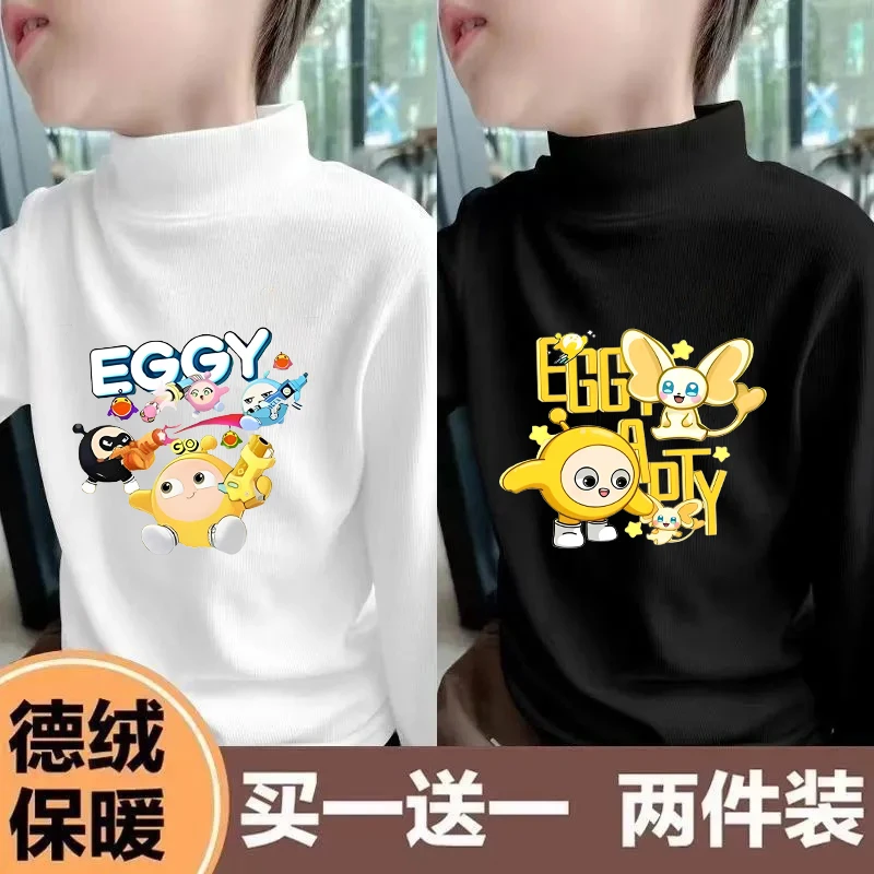 冬季蛋仔派对神奇艾比衣服图案男女中大童双面德绒打底衣保暖上衣