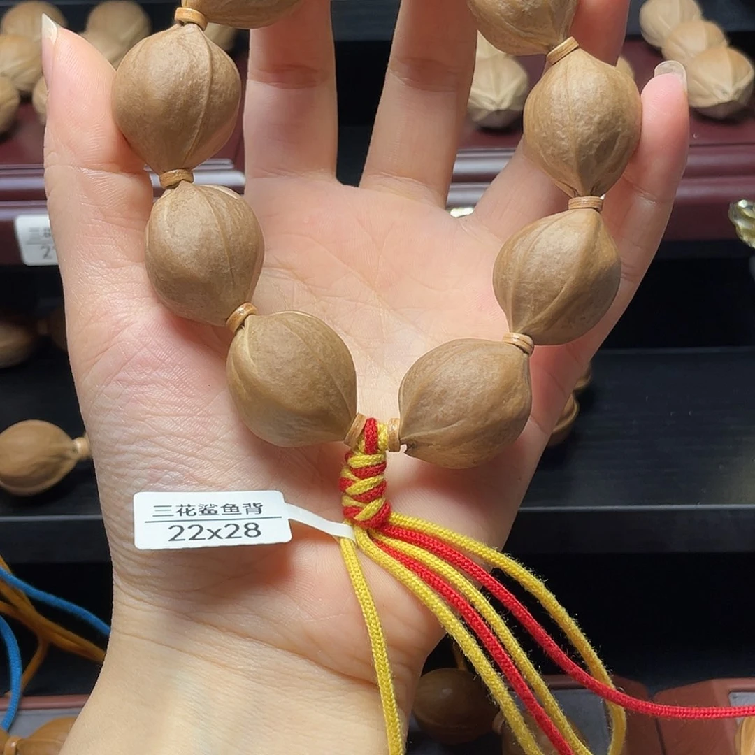 橄榄核手串/手链吾**心22*28三花鲨鱼背