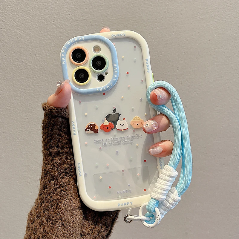 适用【苹果/华为/荣耀/OPPO/VIVO】波点小动物二合一奶油防摔手机壳