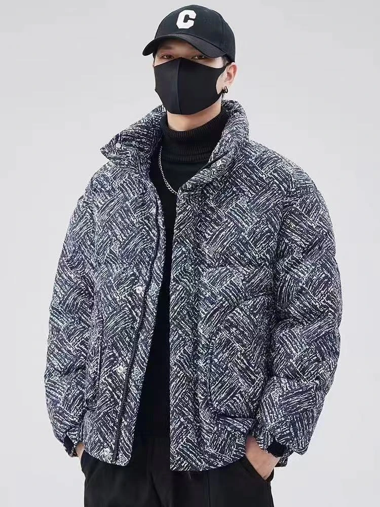 潮流男士加厚棉服冬季立领短款保暖面包服外套