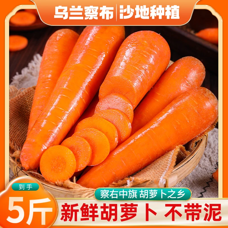 胡萝卜新鲜蔬菜现挖现发脆甜生吃农家自种黄萝卜营养丰富包邮