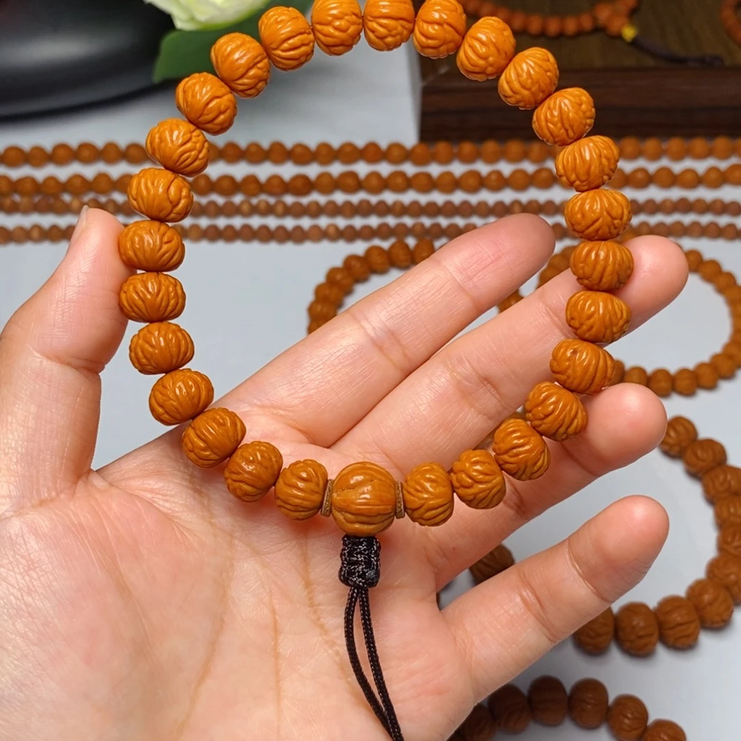 桃核手串11mm野生凤羽聚宝盆毕业款手持