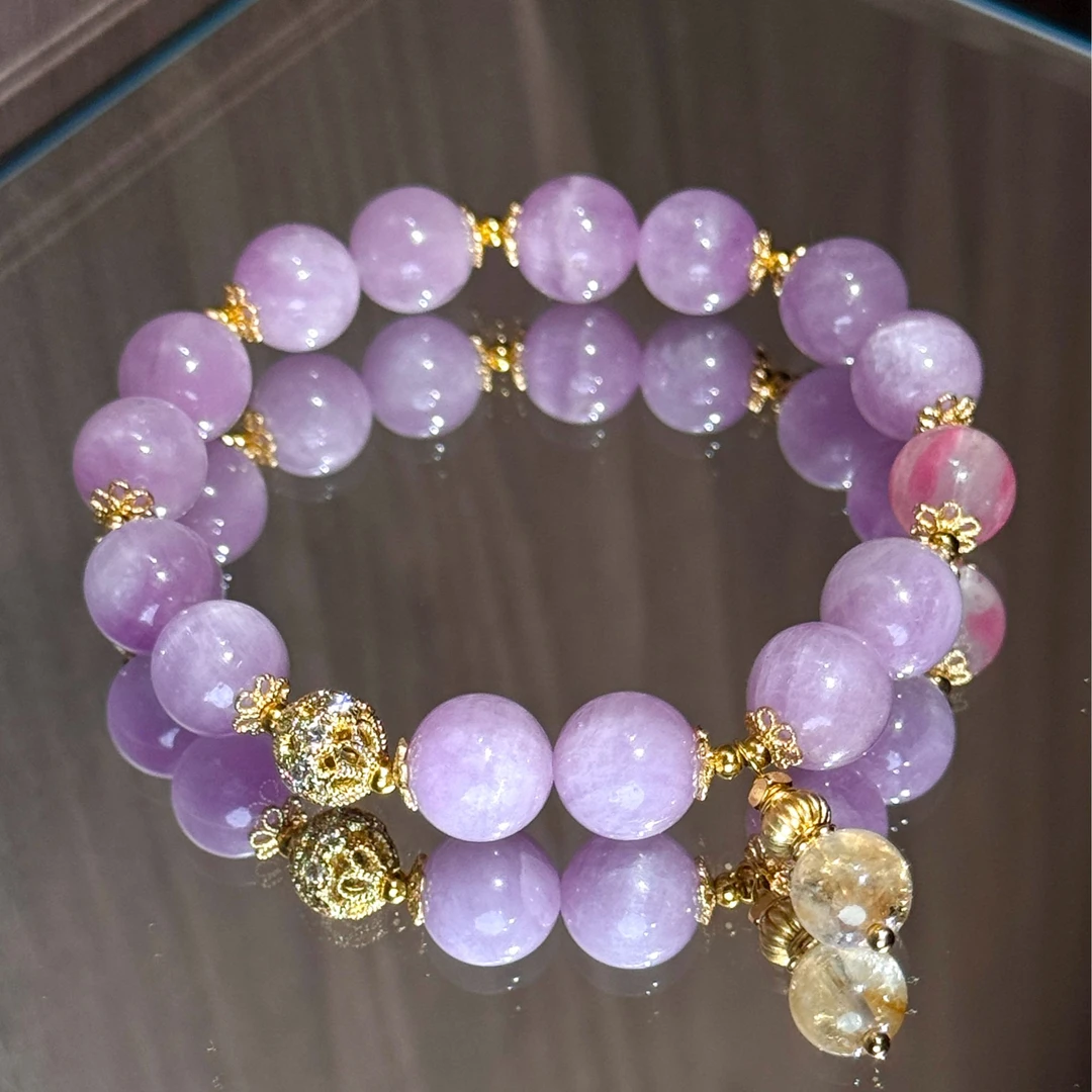 【紫珀星芒】天然紫锂辉手串  多样性发其一