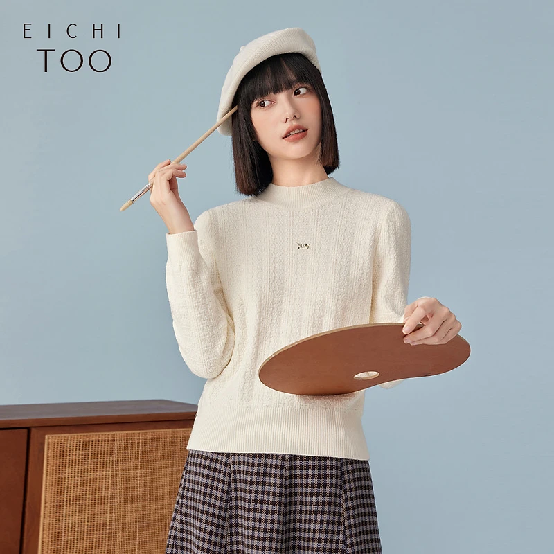 爱居兔简约版高领时尚纯色针织衫ENZAJ4N014A