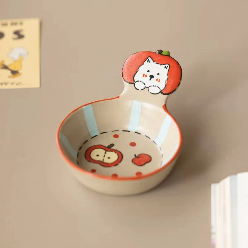 红苹果小狗蘸料碟盘子