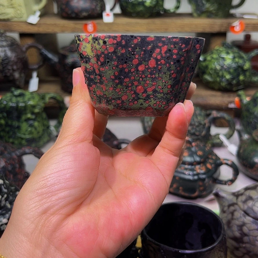 蓉*石材梅花玉安山玉精品有裂