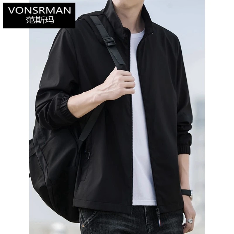 时尚2025秋冬休闲夹克外套男宽松保暖男装外衣韩版百搭上衣服秋