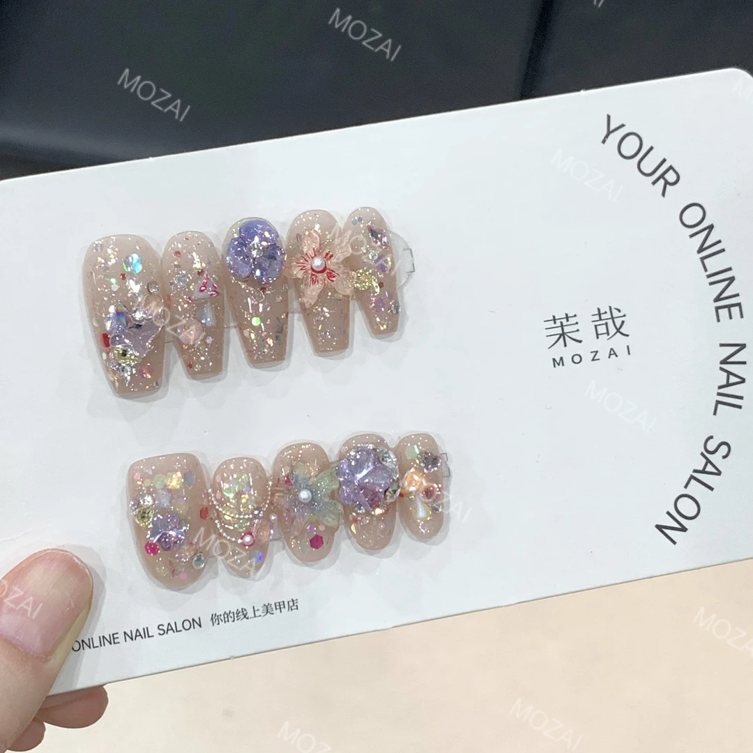 茉哉KK高定【施家全华/坠入幻境】纯手工定制美甲拆卸穿戴甲A3195