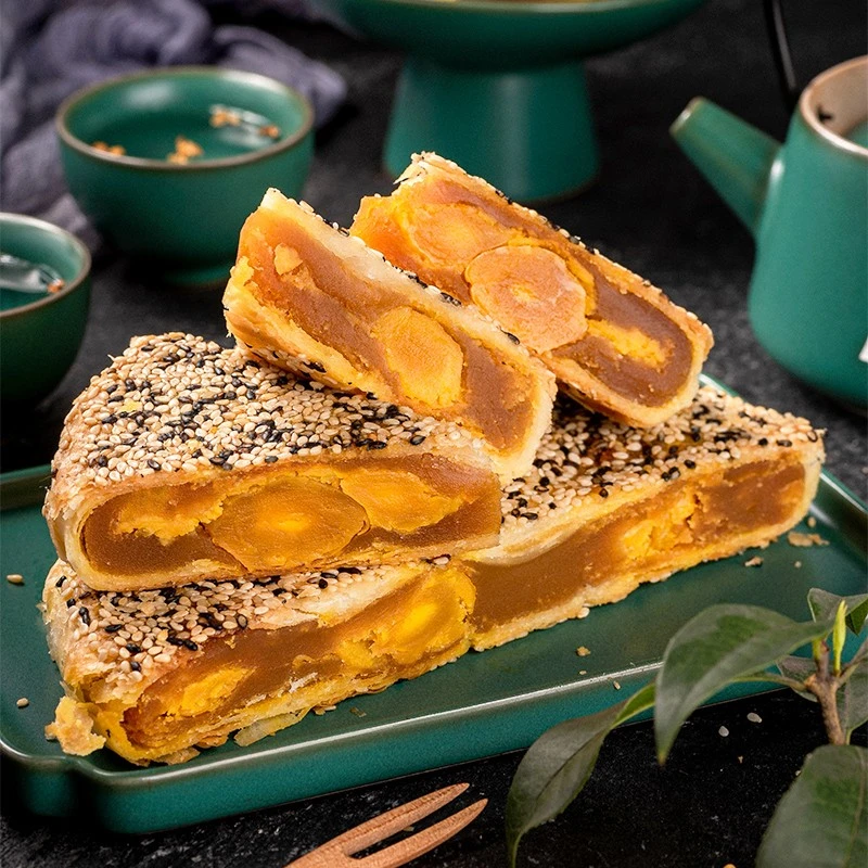 温州特产网红爆款芝麻蛋黄板栗紫薯酥皮桥墩月饼中秋团购送礼盒装