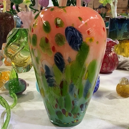 琉璃花瓶高31厘米口径9厘米