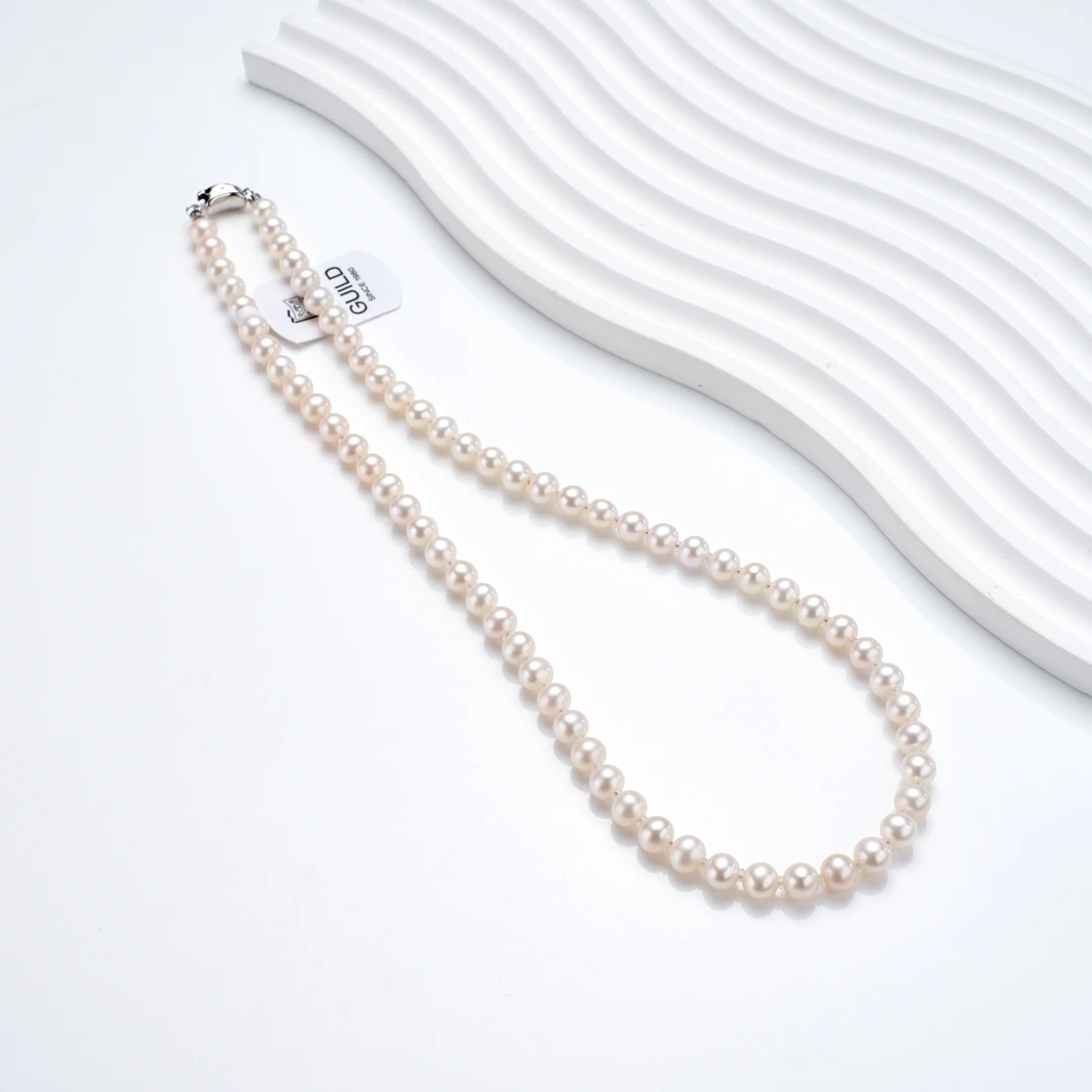 【五星欧若拉】“618珠宝”淡水无核珍珠项链6-7mm（吉尔德大证）