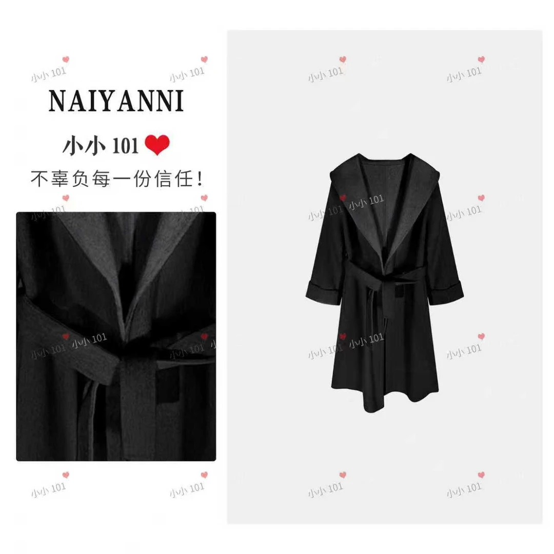 【巴黎漫步】2025年新款浴袍双色系带宽松时尚羊毛外套SCH0179HH