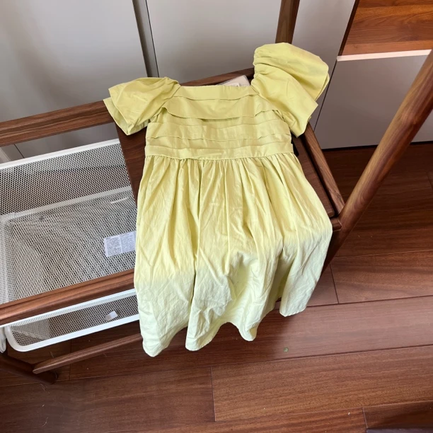 【编号M508】23018-05-儿童棉布连衣裙绿色-MAML