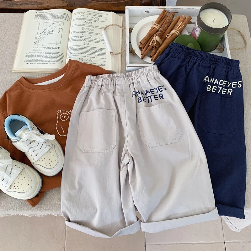 【YQ24313】男童休闲裤儿童裤子春秋款2024新款男宝宝秋装字母直筒