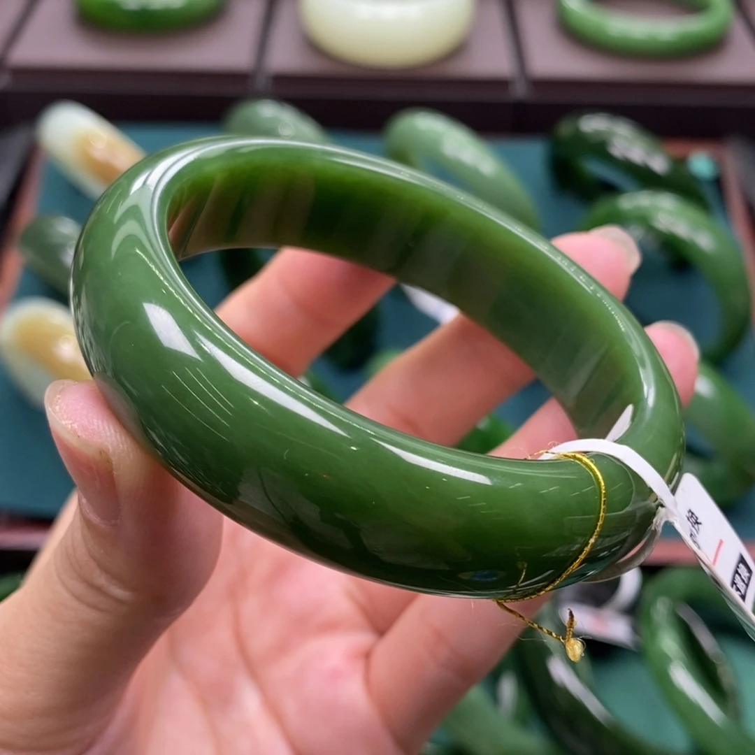 和田玉（碧玉）未镶嵌手镯5758