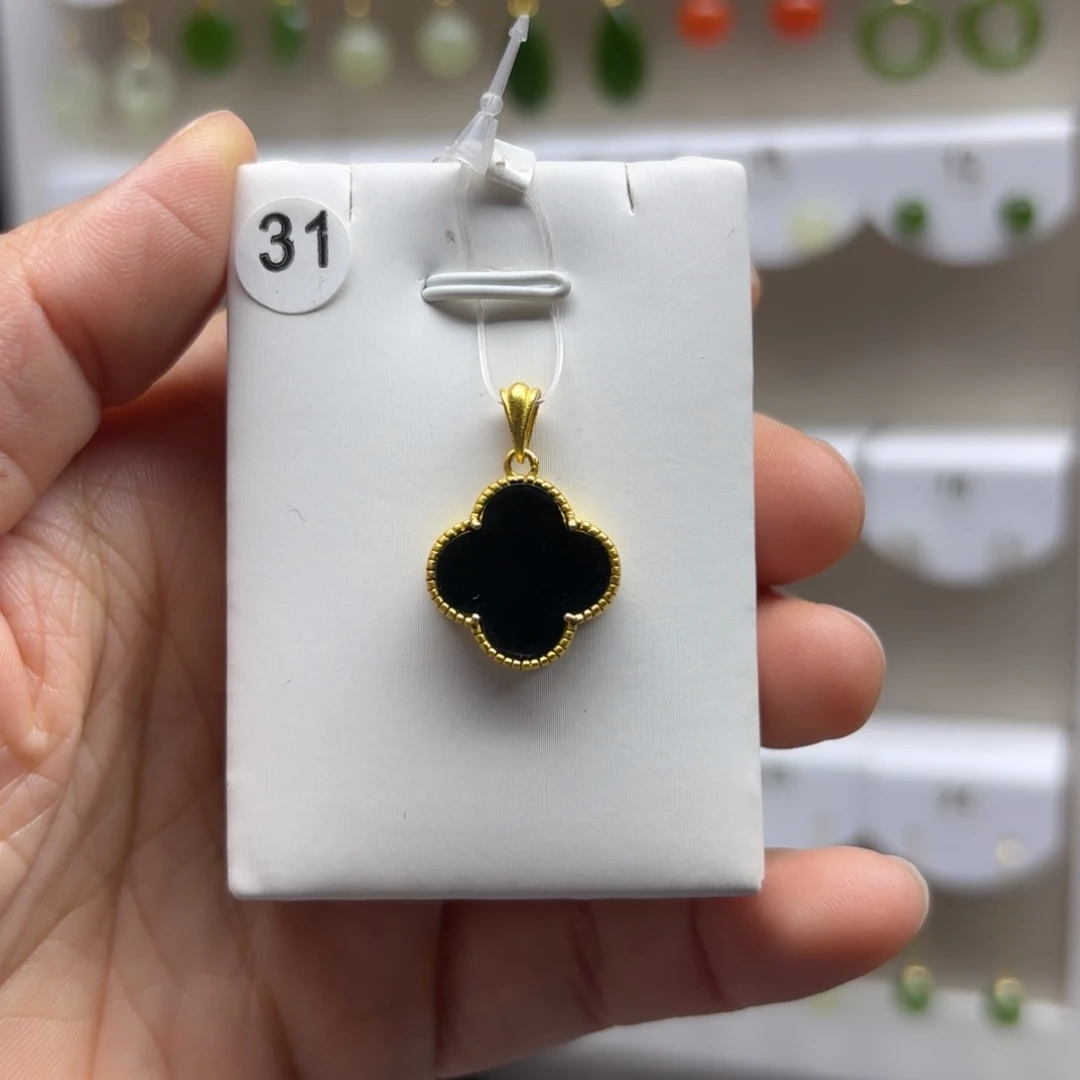 和田玉银S925镶嵌吊坠(不含链)