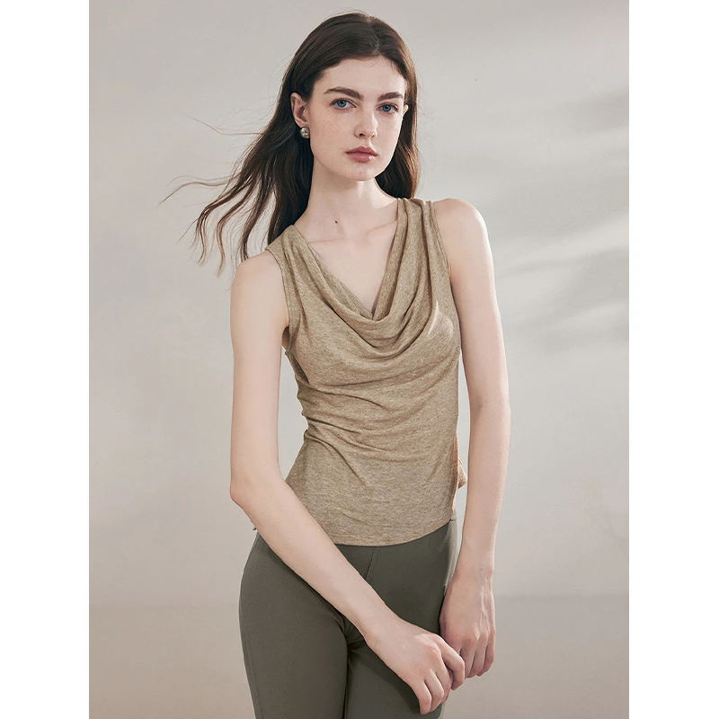 Mix Selection｜雨露衫 雨露麻荡领针织背心上衣设计感MSBJY0254