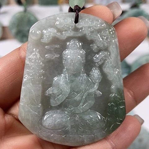 翡翠颈饰未镶嵌大势至菩萨福利