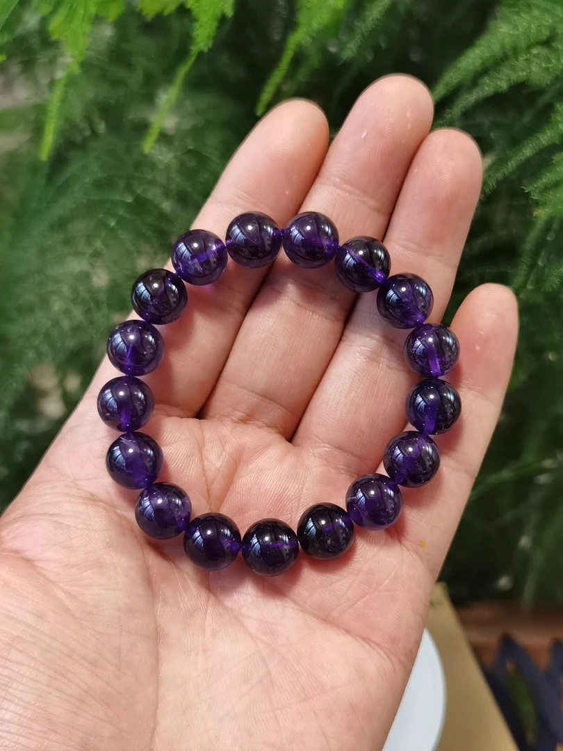 【委员优选】天然乌拉圭紫水晶单圈手链11mm 多样性发一 L5604