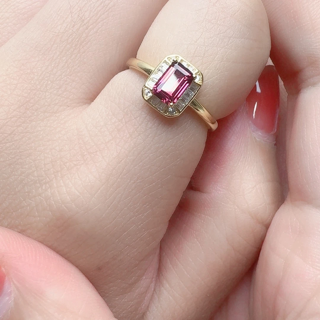 石榴石戒指银S925镶嵌戒指321