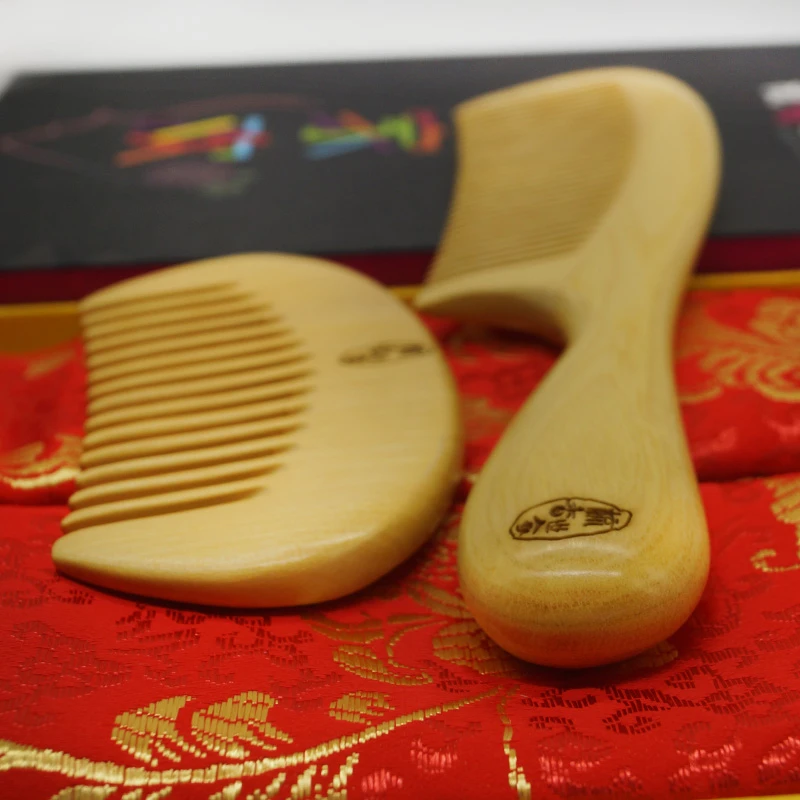 生日礼物天然黄杨木梳正宗经络梳头部家用便携按摩梳正品女士梳子