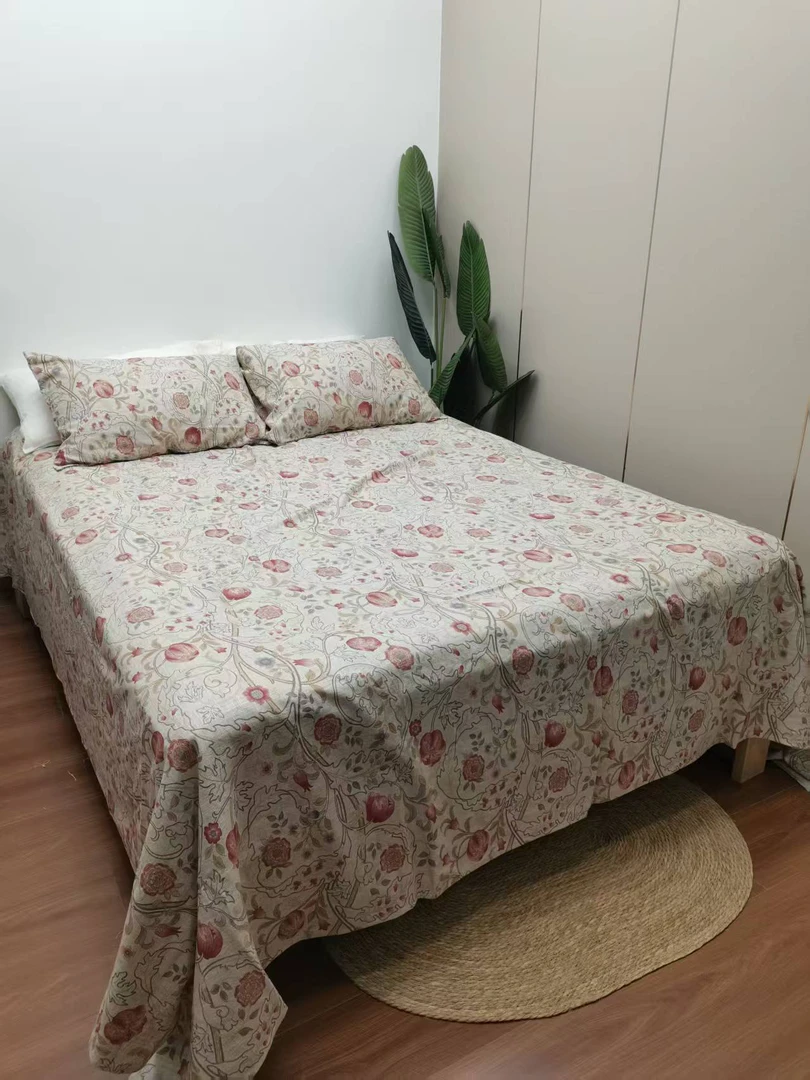 C018 含苞9支汉麻床单三件套230*250cm+48*70cm