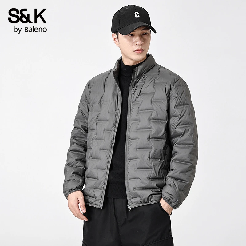 班尼路S&K秋冬新款90白鸭绒轻薄羽绒服男立领保暖防寒休闲外套