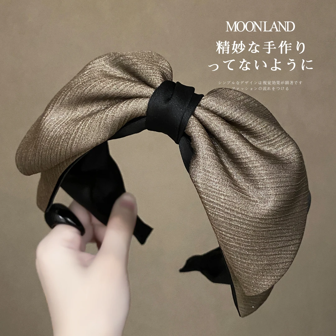 缎面蝴蝶结发箍女2025新款高级感洋气时尚发卡高颅顶日常外戴头箍