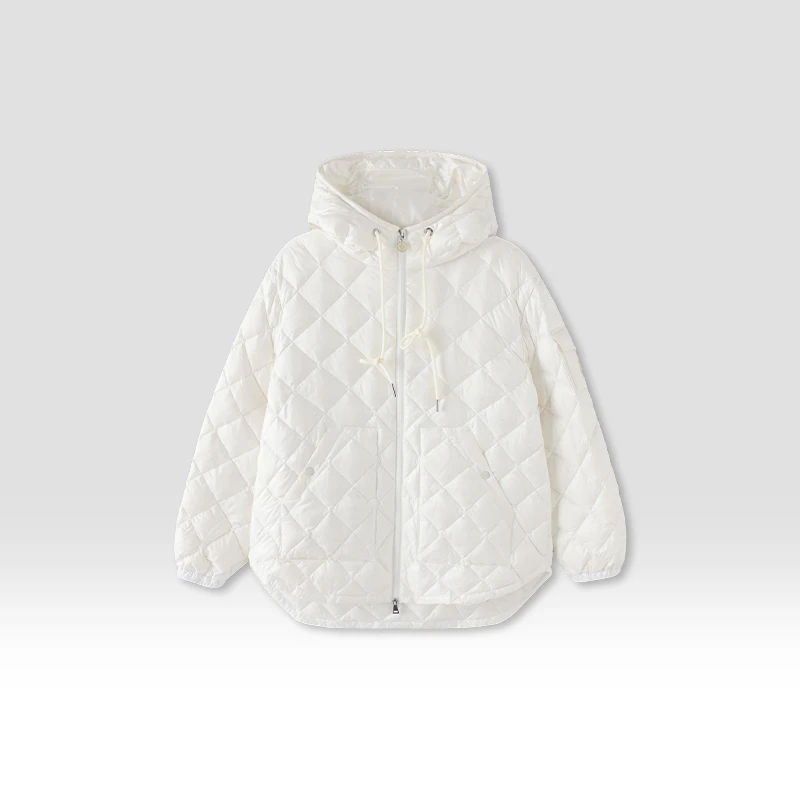 原单非市面货！经典茧型菱格连帽羽绒服X460