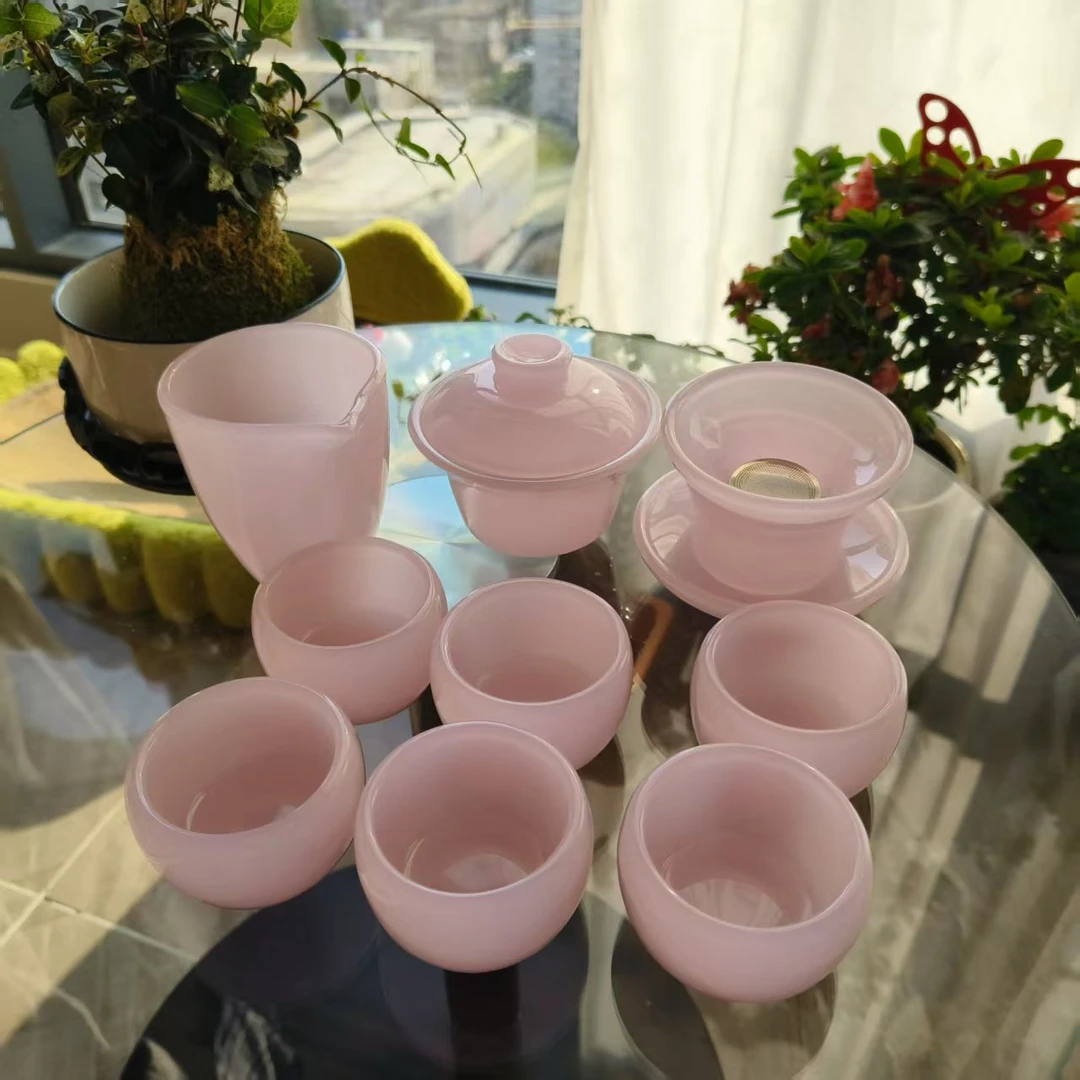 12件套含6杯琉璃茶具套装轻奢家用高档盖碗公道杯功夫泡茶器