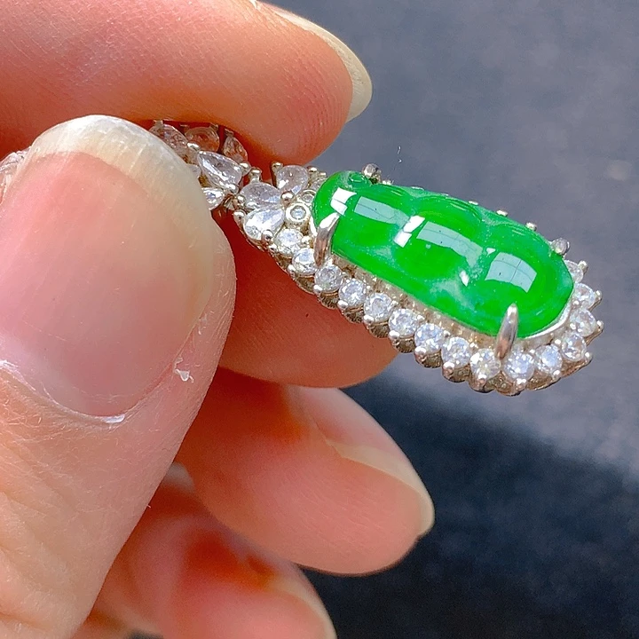 翡翠银S925镶嵌颈饰