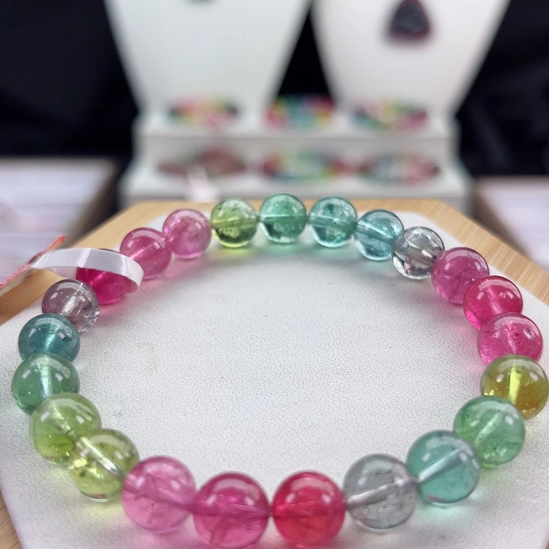 未镶嵌手链碧玺碧玺手串单圈8mm+